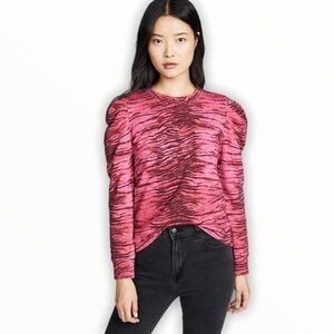 Revolve Pam & Gela Pink Tiger Print Sweatshirt Sz P